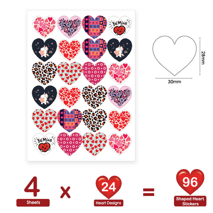 Mosaic heart stickers