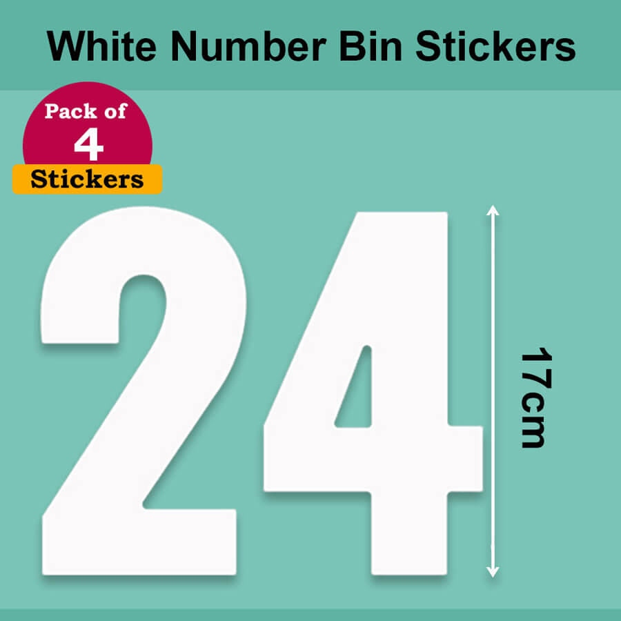 White Wheelie Bin Labels