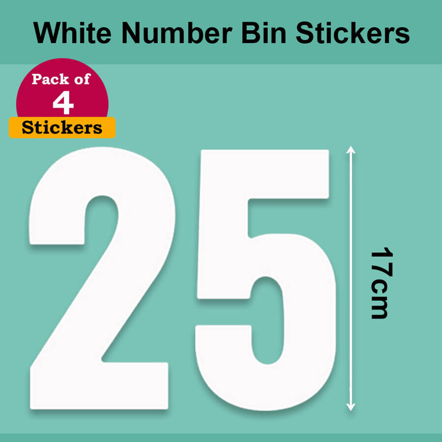 White Wheelie Bin Labels