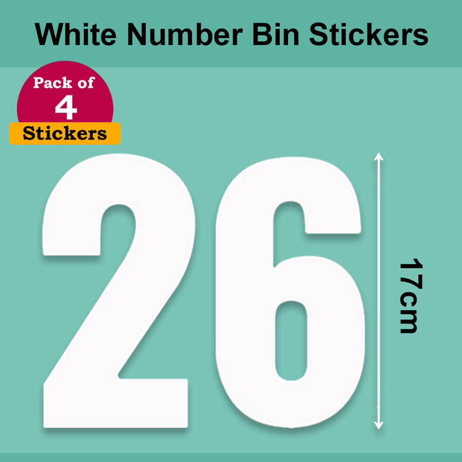 White Wheelie Bin Labels