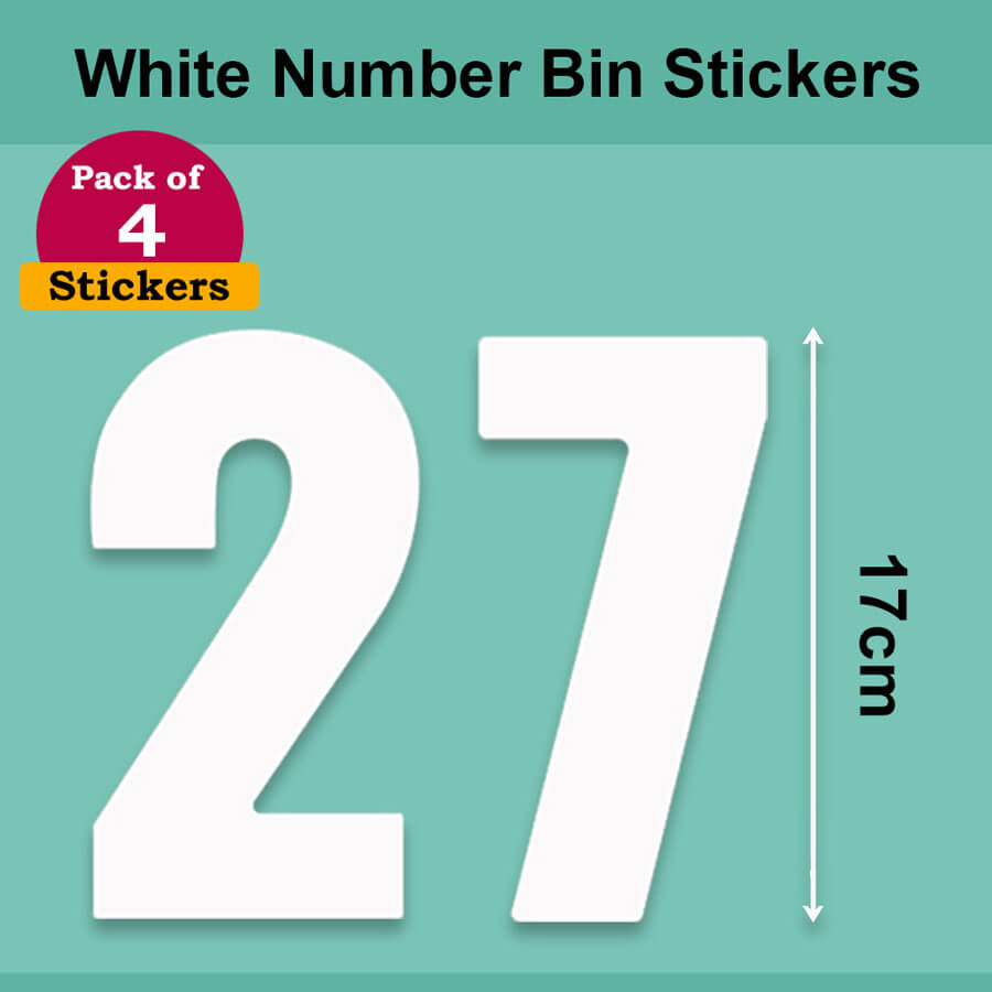 White Wheelie Bin Labels