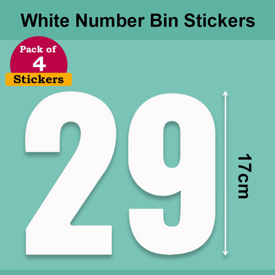 White Wheelie Bin Labels