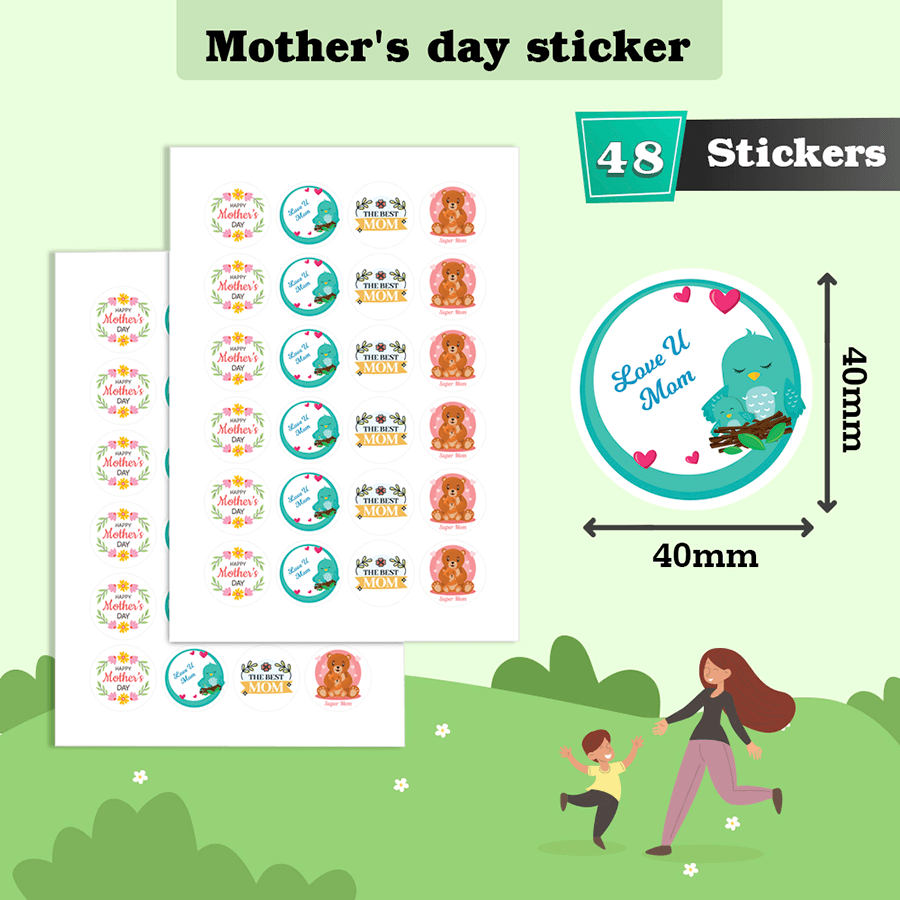Birdie and Bear Mother's Day Sticker