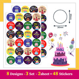 Cake theme Happy Birthday Stickers