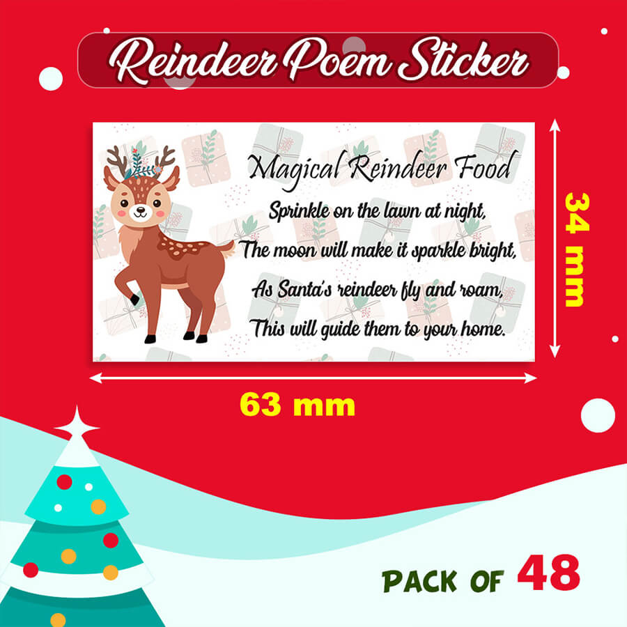 premium reindeer food stickers