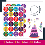 Cute animal Happy Birthday Stickers