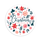 Christmas Gift Stickers - Round -  Colourful Xmas Ornaments