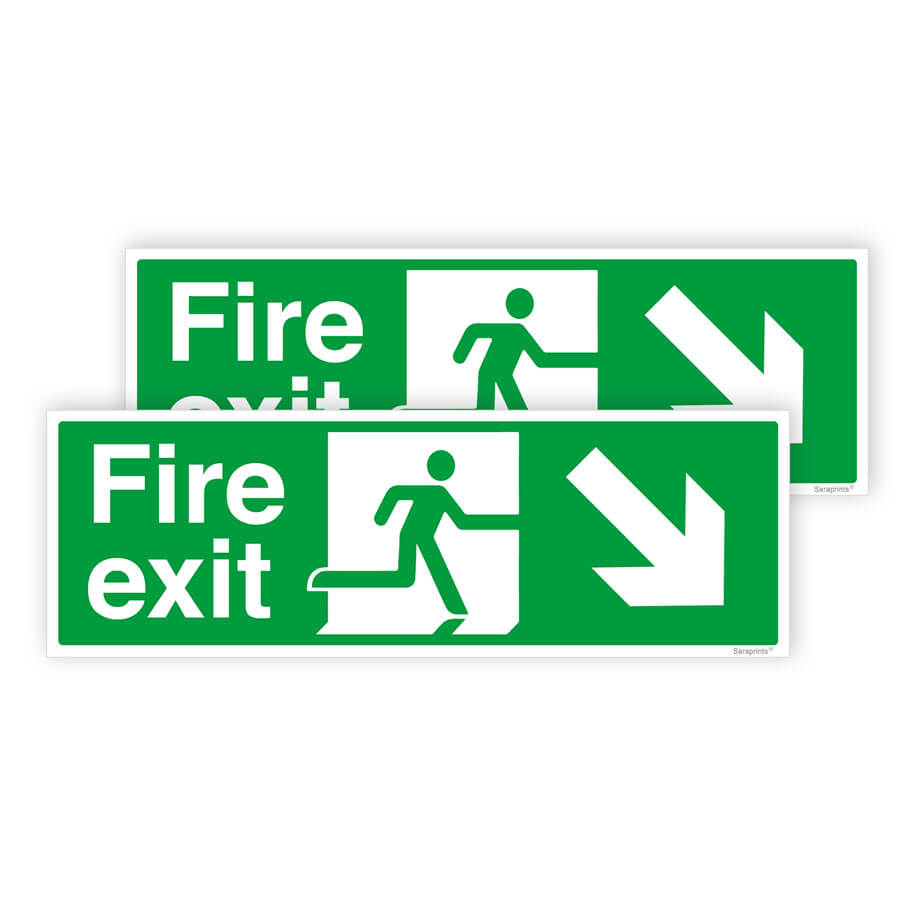 Fire Exit Directional Arrow Sign Stickers