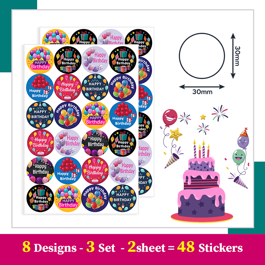Balloon Happy Birthday Stickers