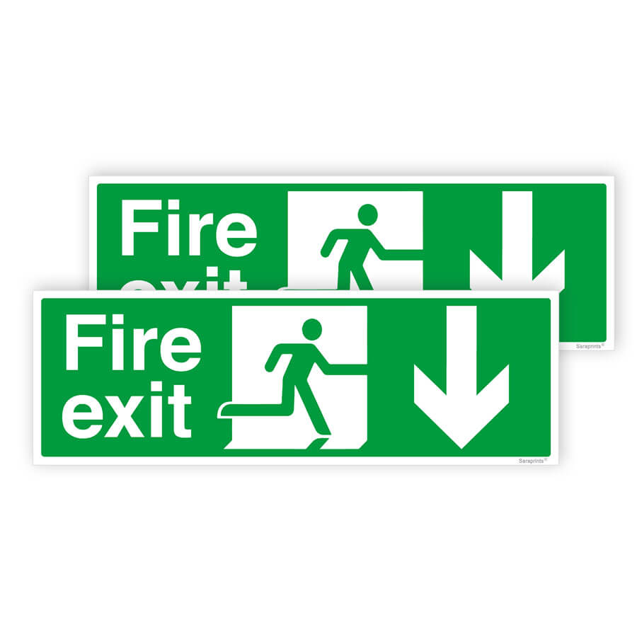 Fire Exit Directional Arrow Sign Stickers