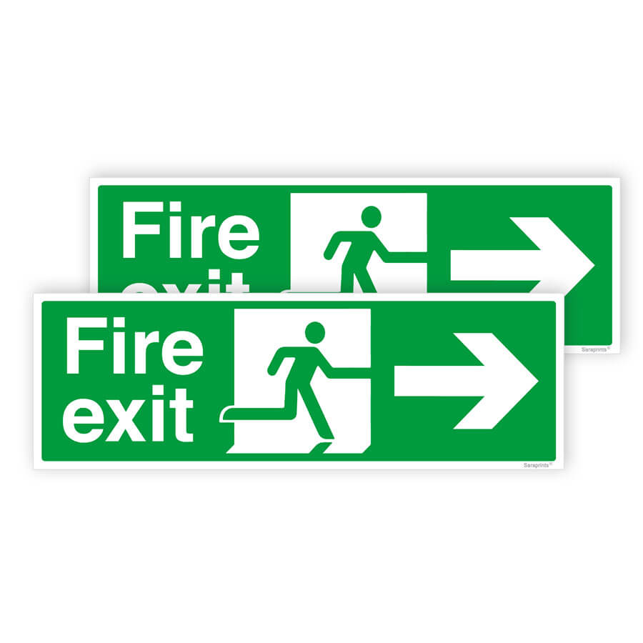 Fire Exit Directional Arrow Sign Stickers