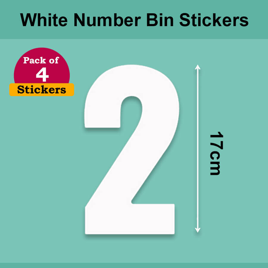 White Wheelie Bin Labels