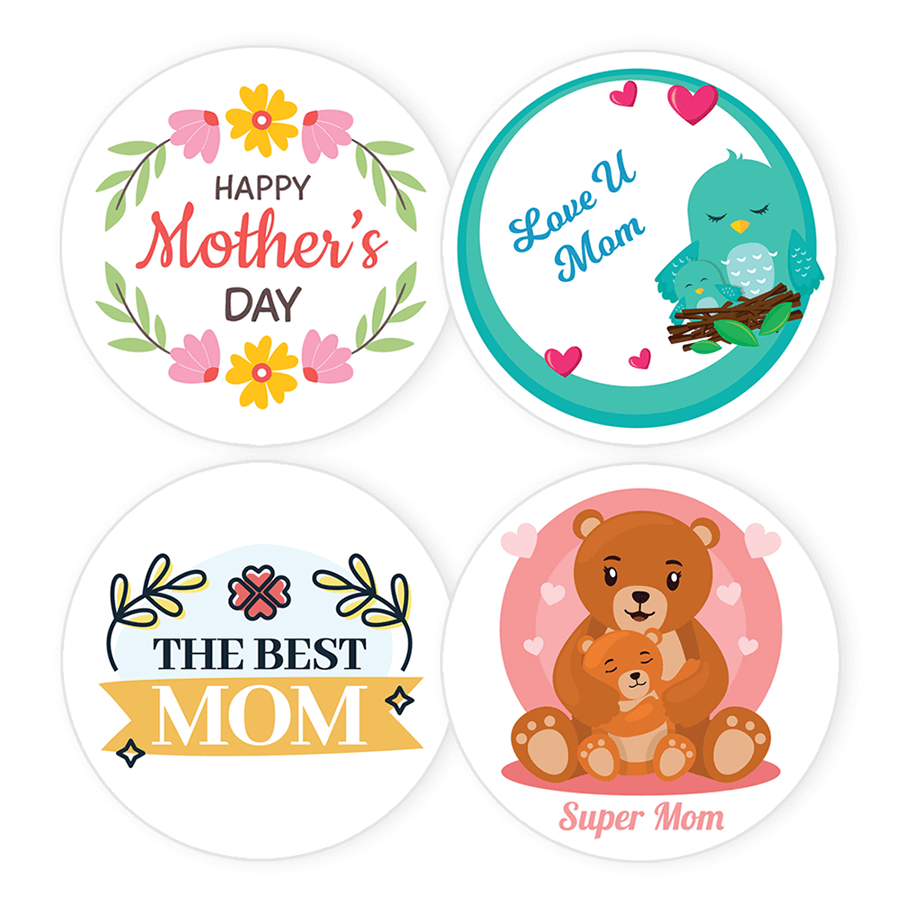 Birdie and Bear Mother's Day Sticker