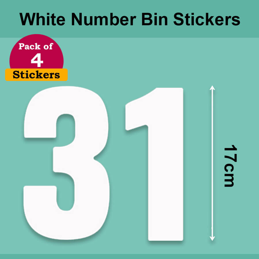 White Wheelie Bin Labels