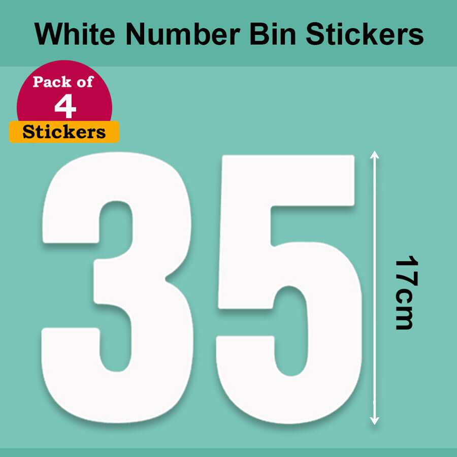 White Wheelie Bin Labels