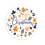 Christmas Gift Stickers - Round -  Colourful Xmas Ornaments