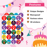 Cute animal Happy Birthday Stickers