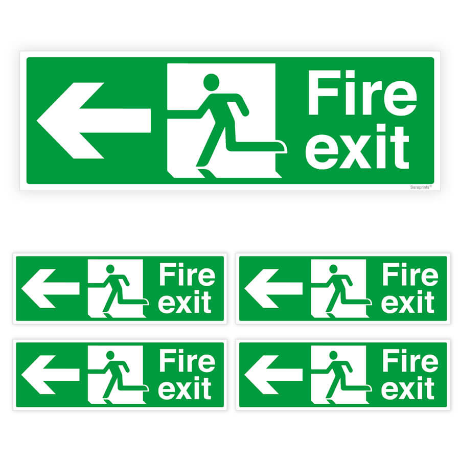 Fire Exit Directional Arrow Sign Stickers