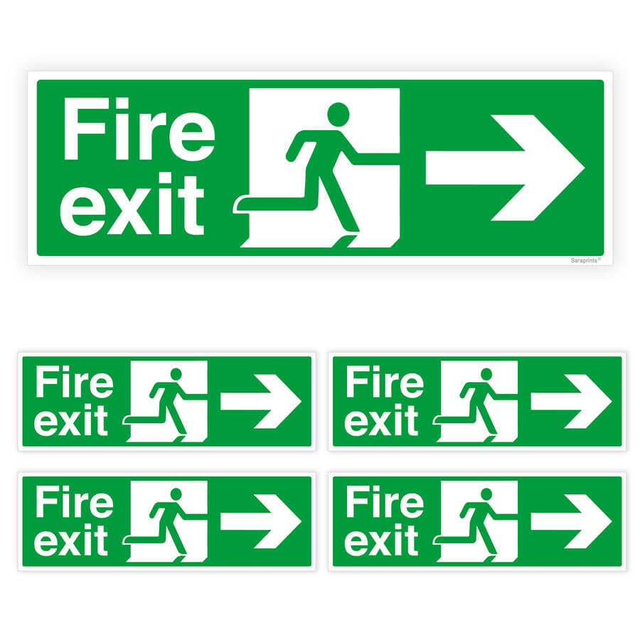 Fire Exit Directional Arrow Sign Stickers