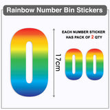 Trendy Rainbow Bin Number Stickers