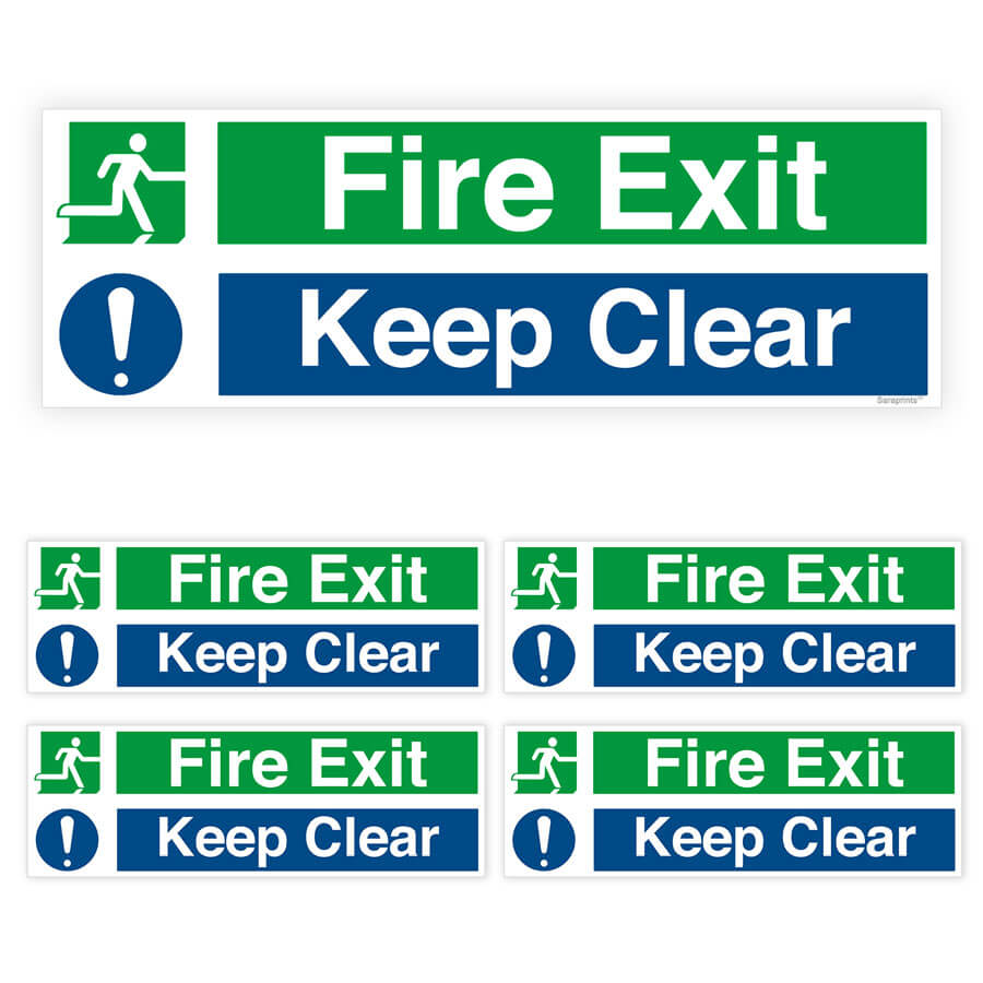 Fire Exit Directional Arrow Sign Stickers