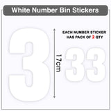 Plain White Wheelie Bin Stickers: Numbers Ranging from 0-9