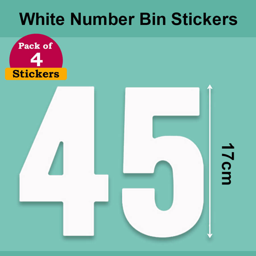White Wheelie Bin Labels