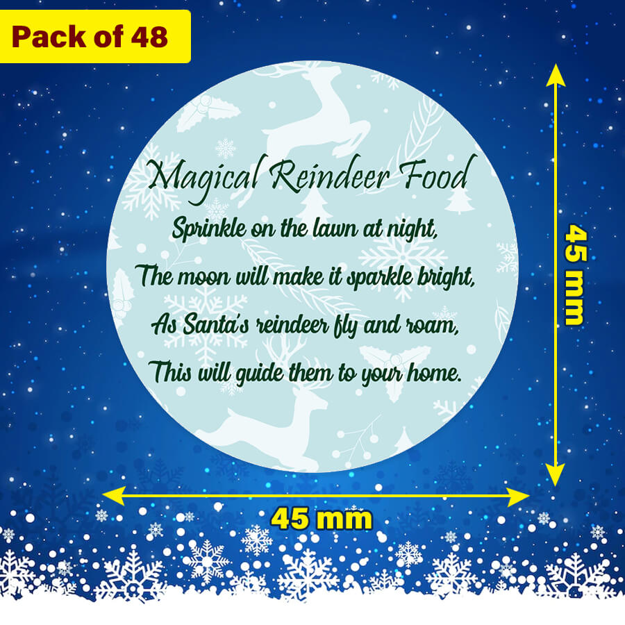 Reindeer food bag and label sets