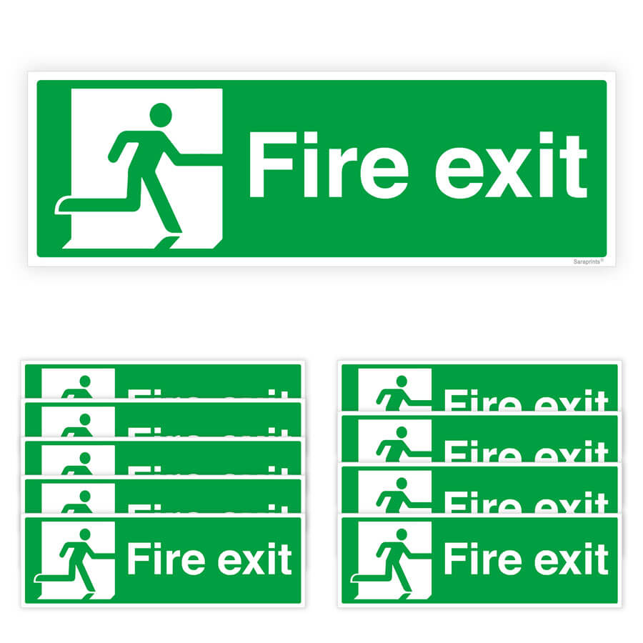 Fire Exit Directional Arrow Sign Stickers