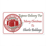 Personalised Christmas Stamp Sticker - Rectangle - Reindeer