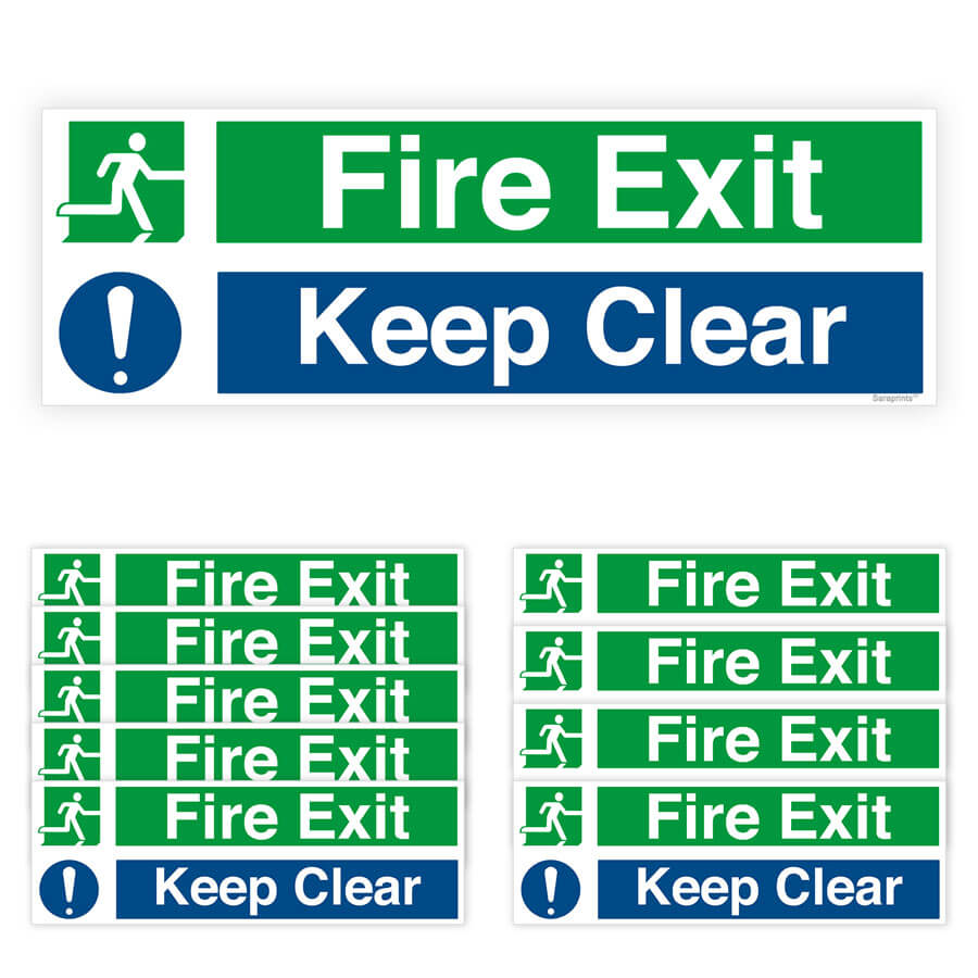 Fire Exit Directional Arrow Sign Stickers