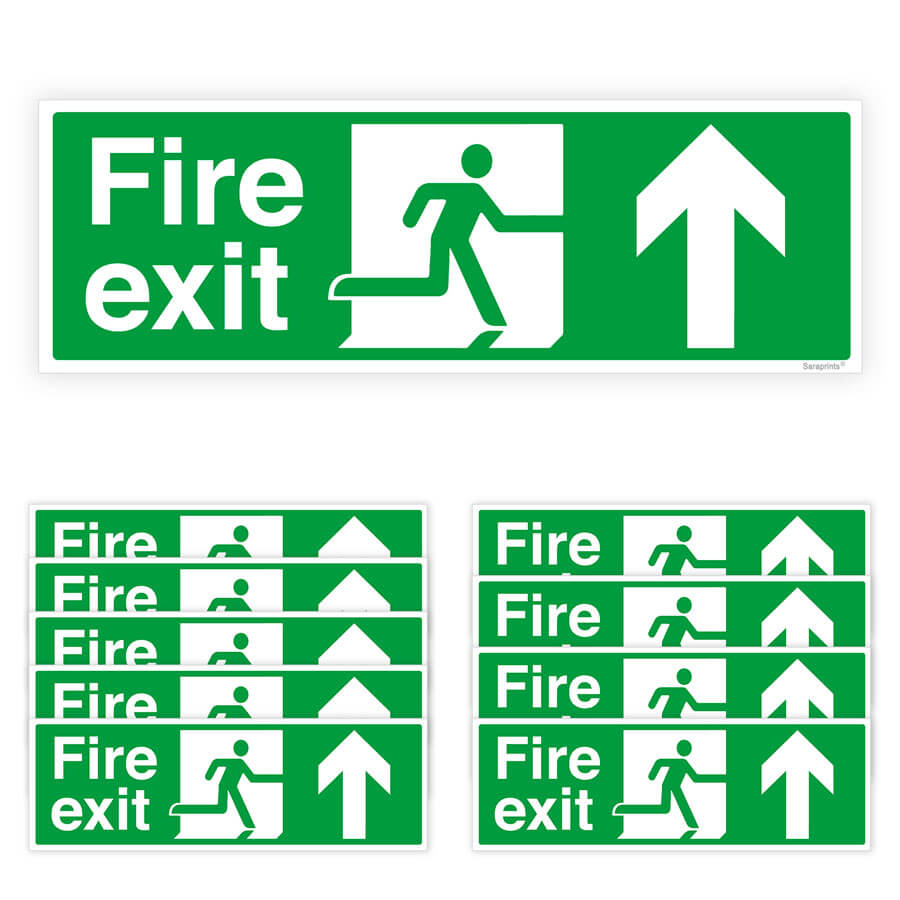 Fire Exit Directional Arrow Sign Stickers