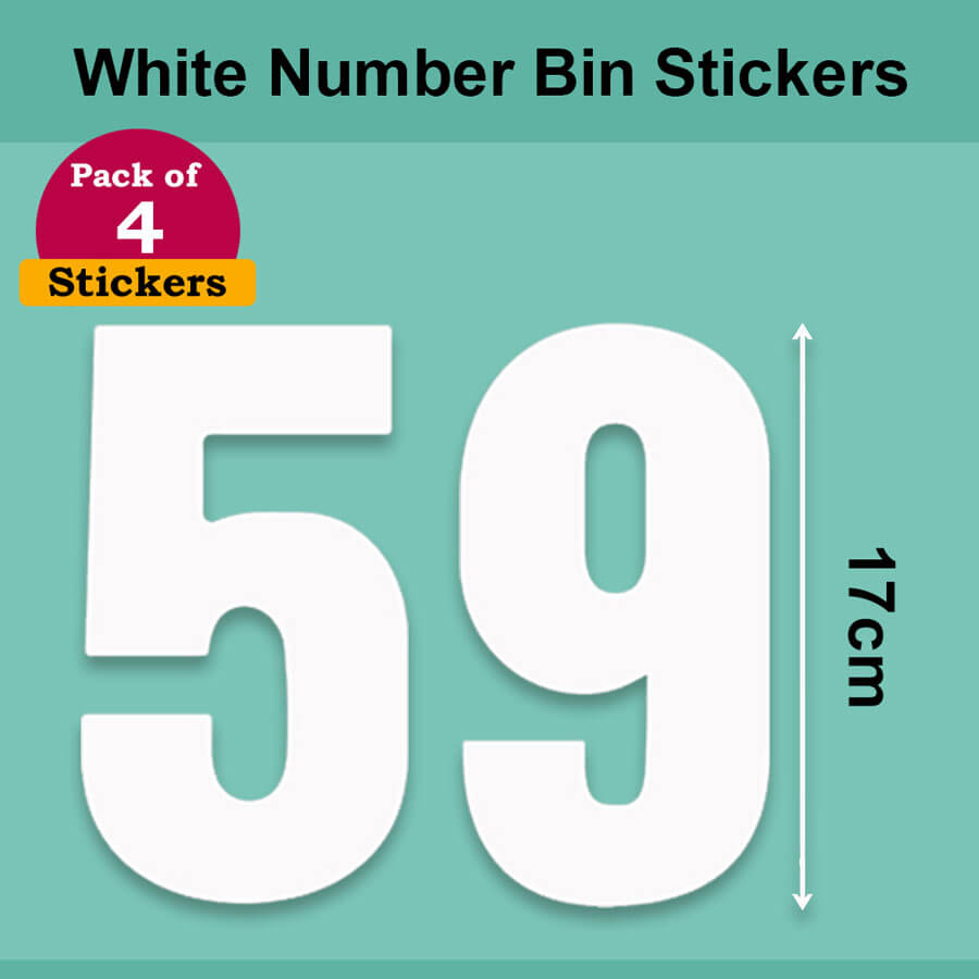 White Wheelie Bin Labels