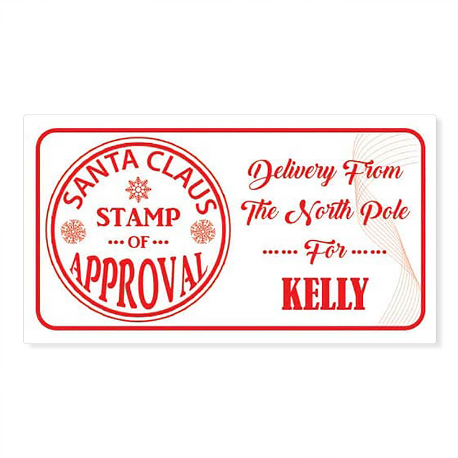 Personalised Christmas Stamp Sticker - Rectangle - Reindeer