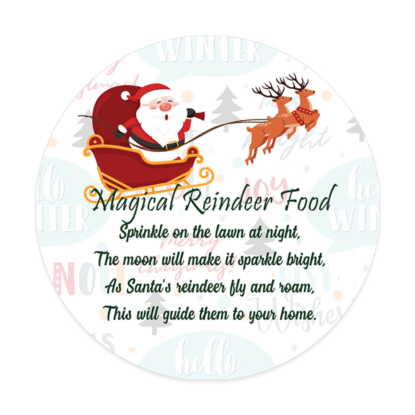 Santa's reindeer food stickers
