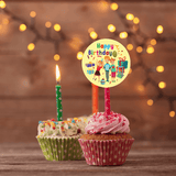 Sparkly Happy Birthday Stickers