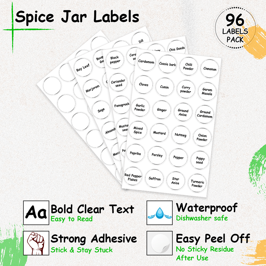 Spice Organizer Labels