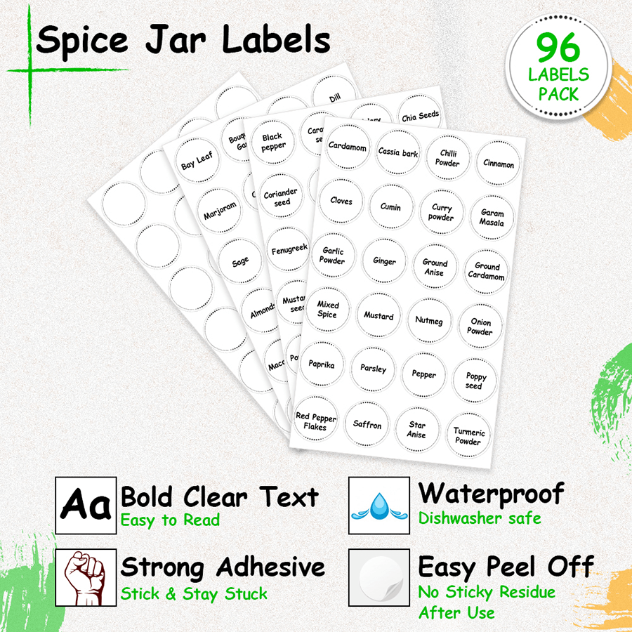 Spice Organizer Labels