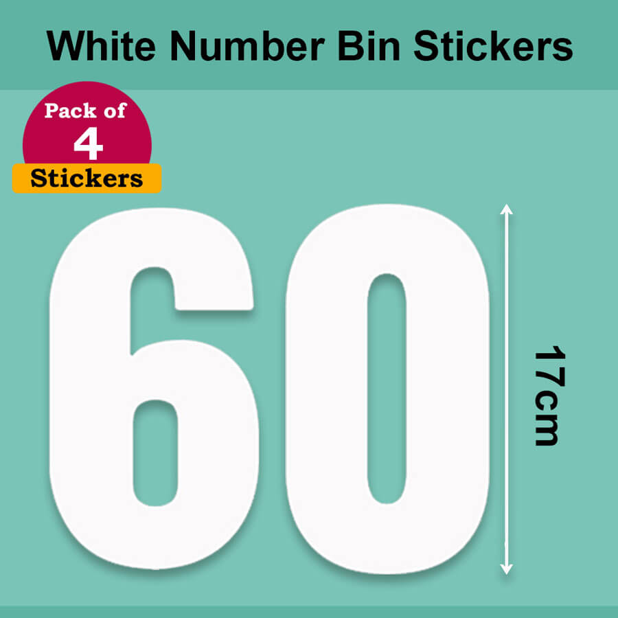 White Wheelie Bin Labels