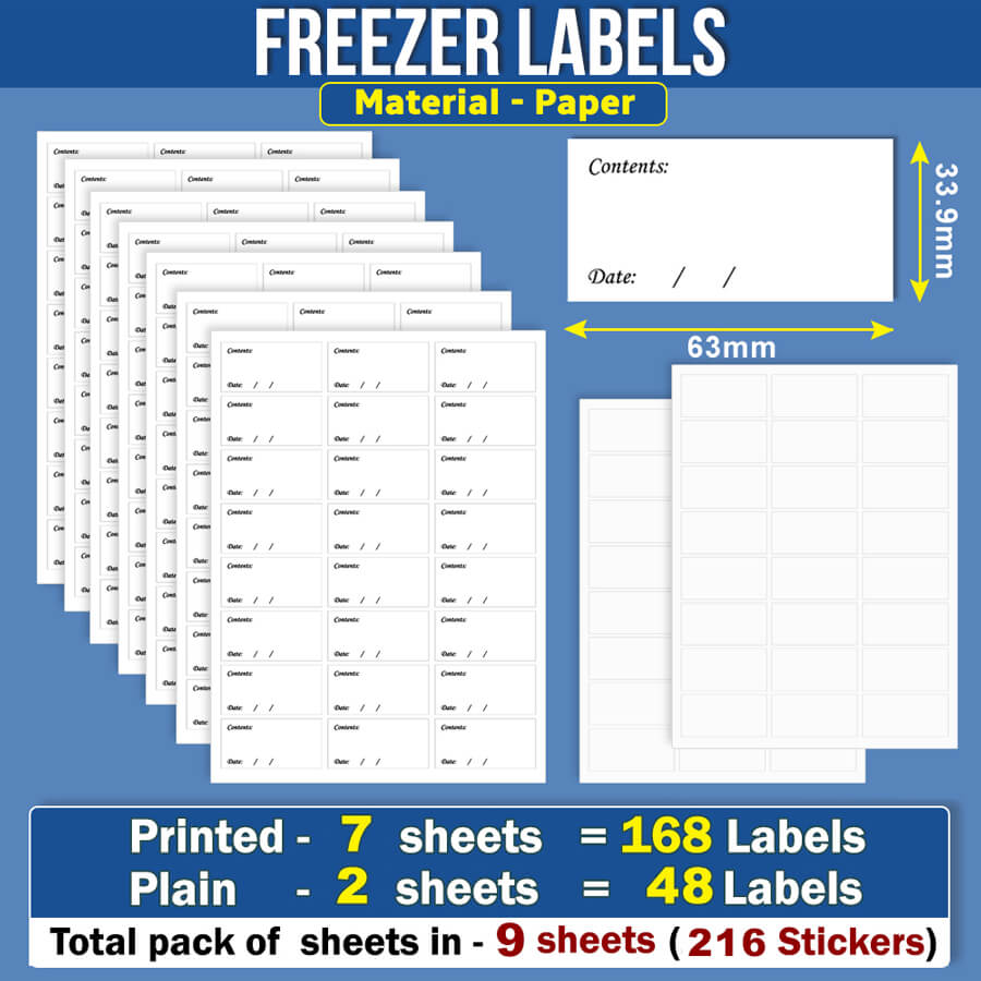 Freezer Bread Label 108 Freezer Labels for Frozen Food - Easy Peel Off | No Residue ...