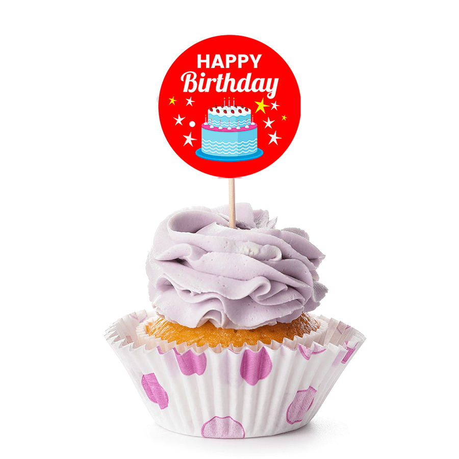 Cake theme Happy Birthday Stickers