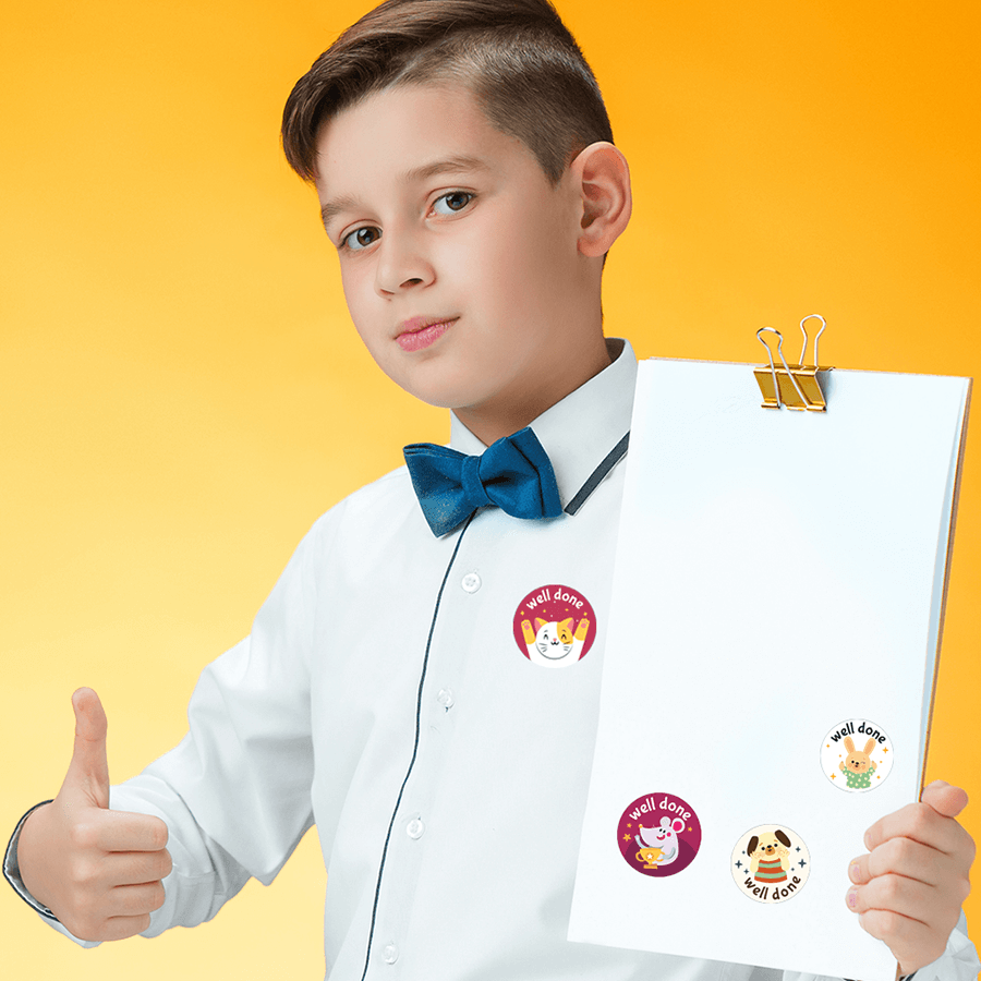 Animal theme Well Done Reward Stickers