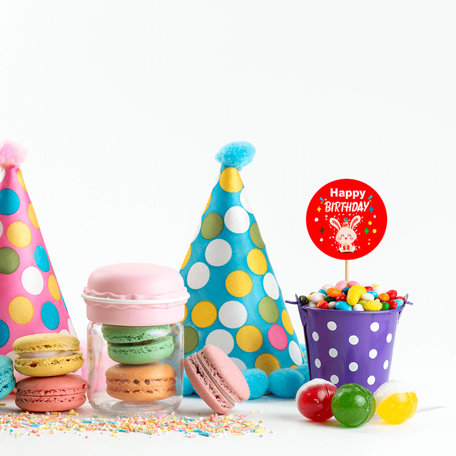 Cute animal Happy Birthday Stickers