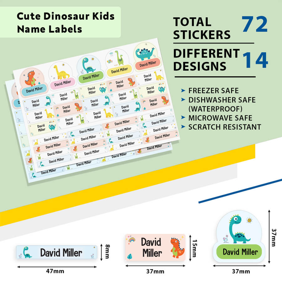 adhesive name labels for kids