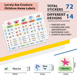 sea animal-themed name labels
