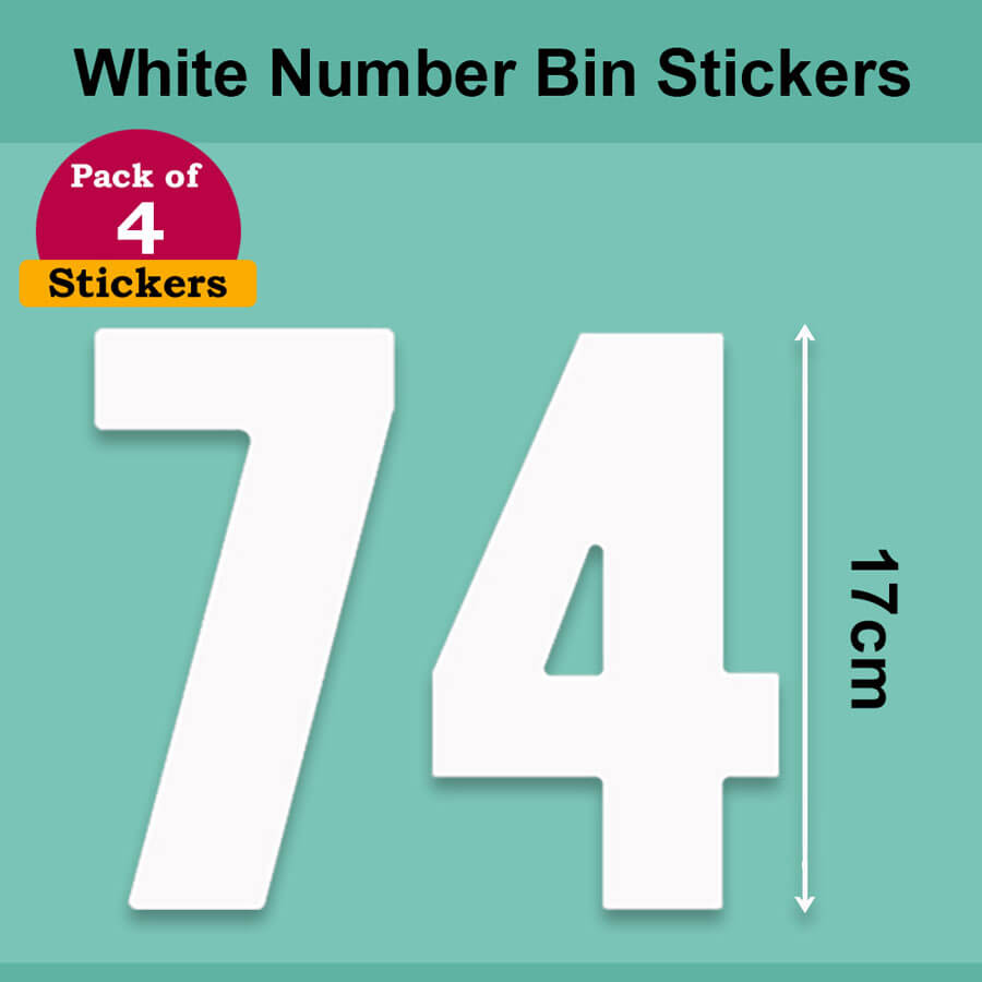 White Wheelie Bin Labels