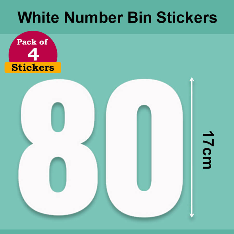White Wheelie Bin Labels