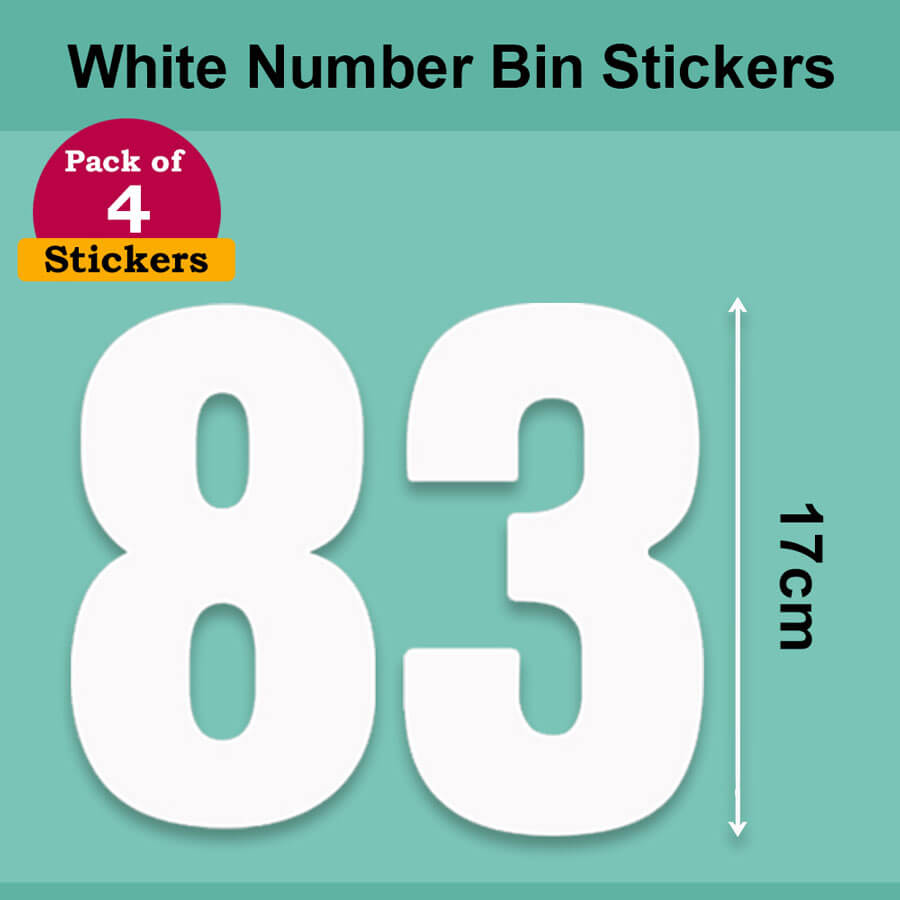 White Wheelie Bin Labels