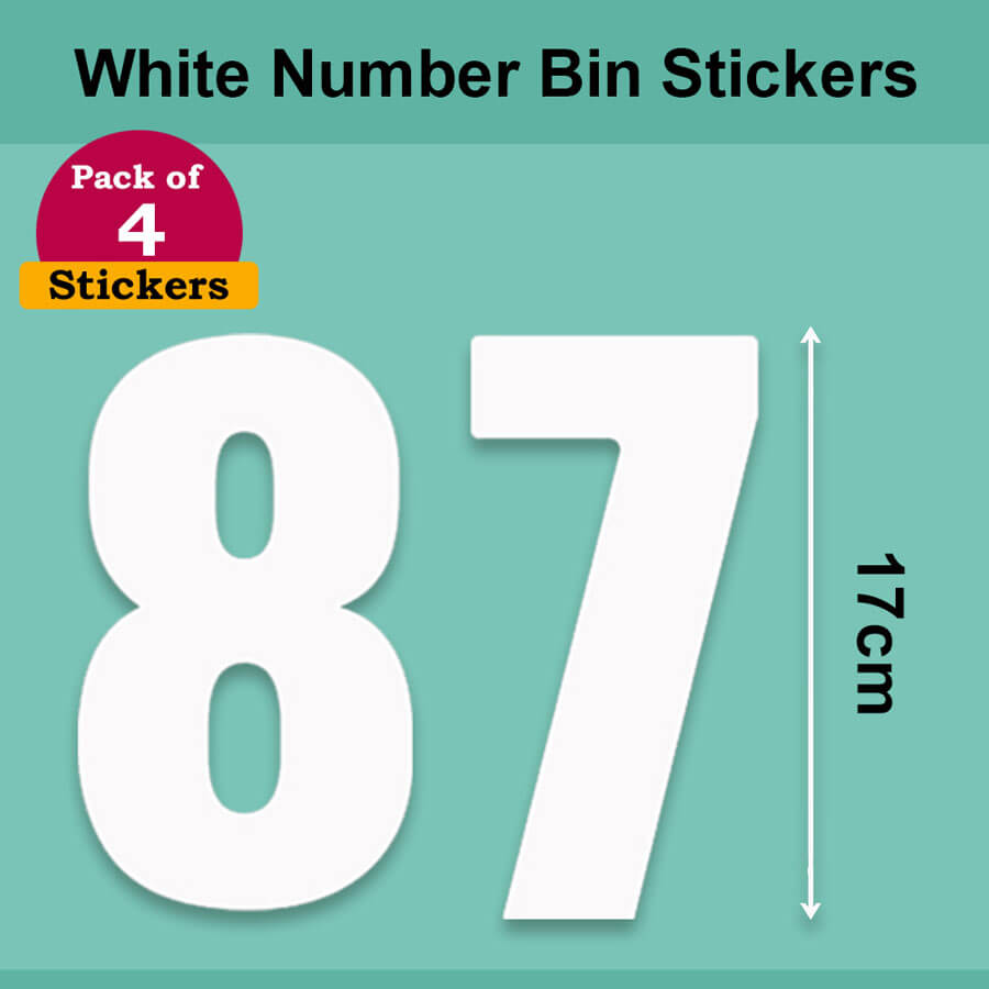 White Wheelie Bin Labels