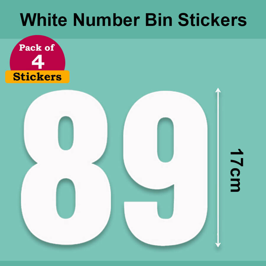 White Wheelie Bin Labels